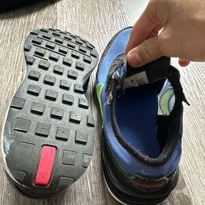 Kids Waffle nike neon green and ocean blue